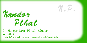 nandor plhal business card